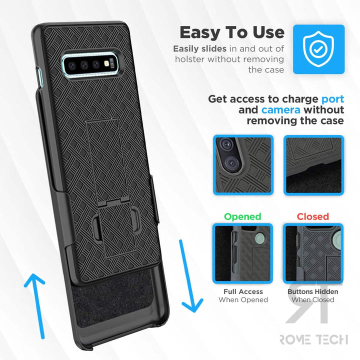 Samsung Galaxy S10 Shell Holster Combo Case freeshipping - Rome Tech Cases