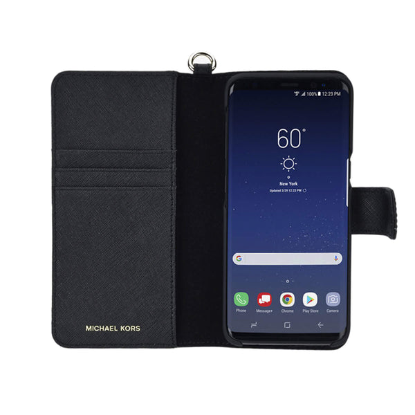 Samsung Galaxy S8 Michael Kors Saffiano Leather Folio Case - Black